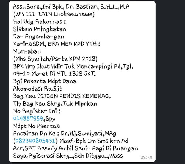 Penipuan berkedok Pejabat kampus Resahkan Mahasiswa